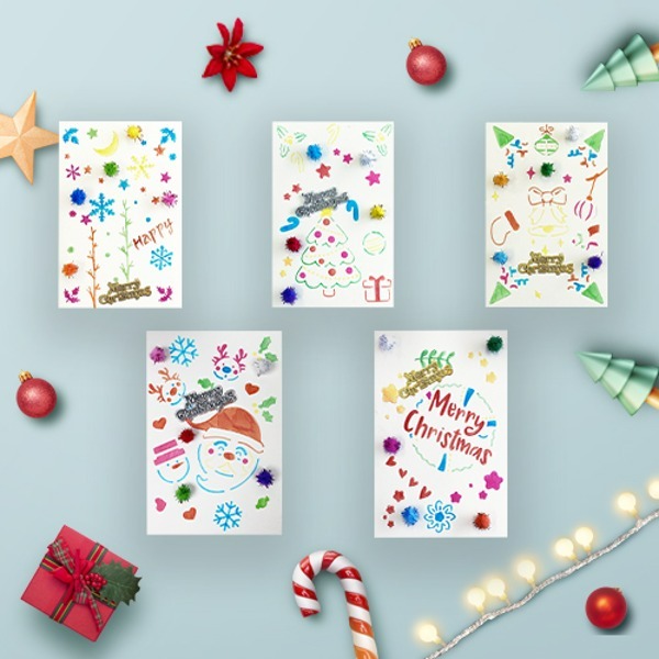 스텐실 크리스마스 카드 만들기 - 1인용 (10종 택1)