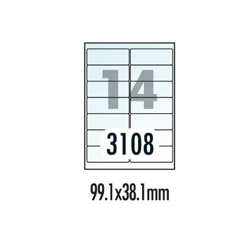 [폼텍]레이저용 방수라벨 PP-3108 10매 14칸