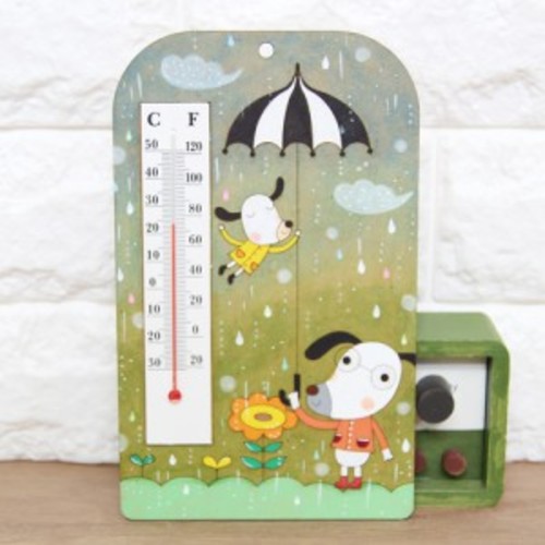 [아기자기우드] 우산든강아지 온도계 -B13-0024