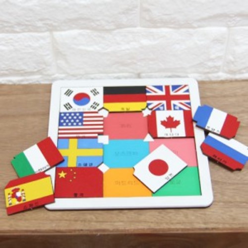 [아기자기우드] 세계12개국 수도/국기 퍼즐 -D18-0018