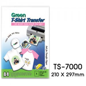 그린 잉크젯전용 전사용지 TS-7000 잉크젯전사용지,전사지 (1팩/5장, A4)