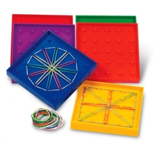 [러닝리소스] EDU 0425 양면레인보우지오보드6개세트 (5×5핀) Double-Sided Rainbow Geoboards
