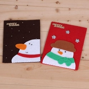 펠트친구 크리스마스 눈사람 엽서 만들기(실,바늘포함)
