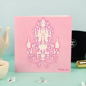 [디자인소품] Pink Chandelier Card