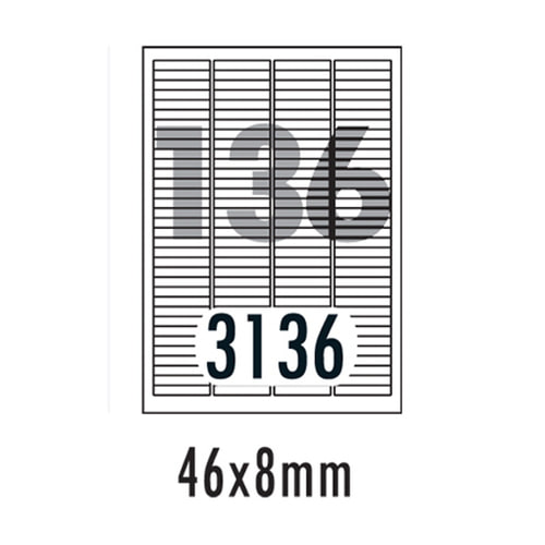 [폼텍] 분류표기용라벨 LQ-3136(20매/136칸/46x8mm)