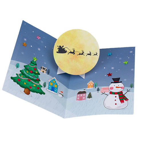 [ARTSAM] 크리스마스 둥근달 팝업카드 (4인용)