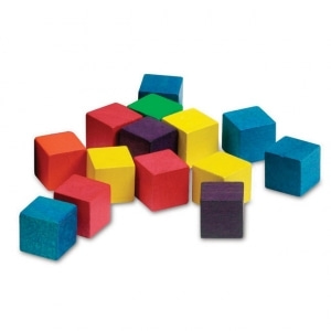 [러닝리소스] EDU 0135 2cm쌓기나무(6Color/100개) 2CmWooden Color Cubes, Set Of 100