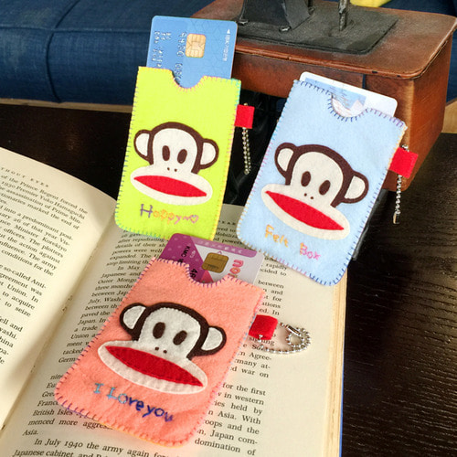몽키 카드 지갑 만들기 DIY 펠트공예 바느질