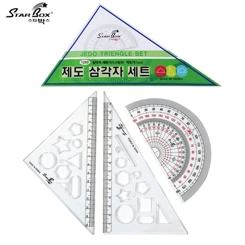 스타박스삼각자각도기세트(24개입) / 학습준비물 수학 미술