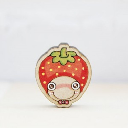 [아기자기우드] 딸기(머리) -E01-0013