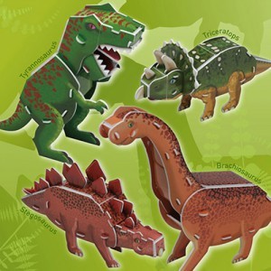 [3D입체퍼즐] 공룡시리즈 4종 / 우드락