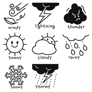 리틀램스쿨 영어교구 날씨스탬프(도장 8개 세트)
