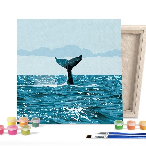 DIY캔버스형 그림그리기 25x25cm 고래의 춤