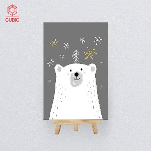DIY미니이젤형 보석십자수 10x15cm 눈과 북극곰