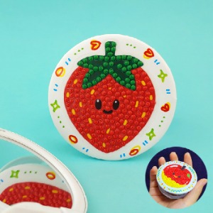 반짝반짝 보석십자수 원형 손거울 만들기 - 과일 딸기
