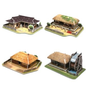 D-크래커플러스 3D입체퍼즐-  우리나라 전통가옥 4종 퍼즐세트